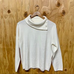 🌵Cozy Cream Off White Mock Turtle Neck Button Top